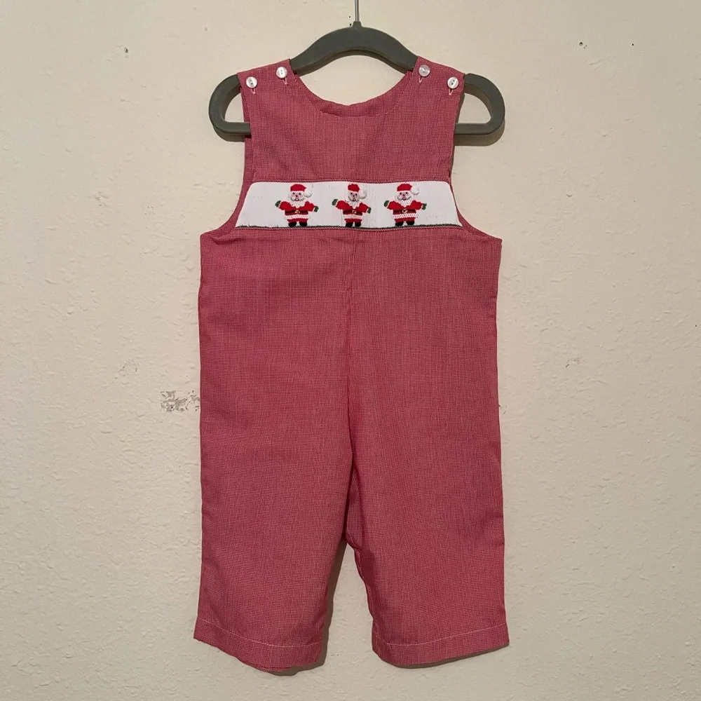 Edgehill Collection Red Santa Overalls - Picture 2 of 8